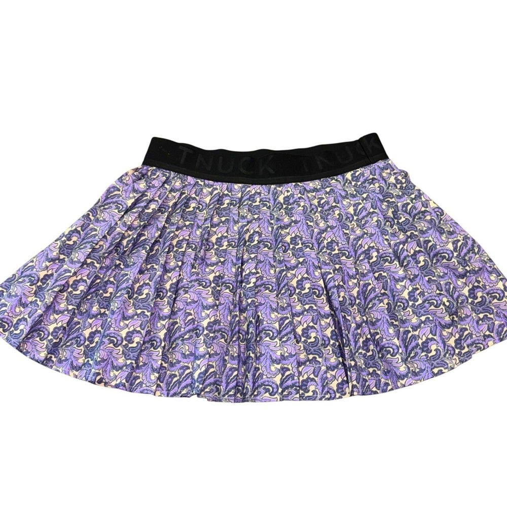 Tuckernuck Sport Purple Paisley Pleated Tennis Skort Womens Medium Active Skirt